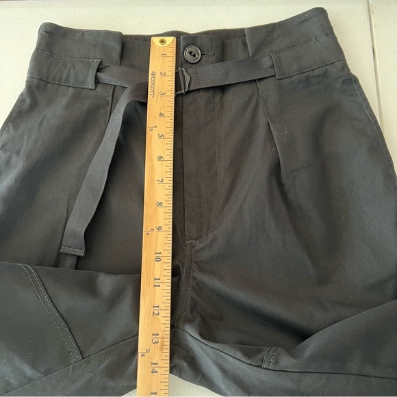 Rag & Bone Women's Belted Hunter Pants Cropped Pleated Front High Rise Black 25 - Picture 13 of 16